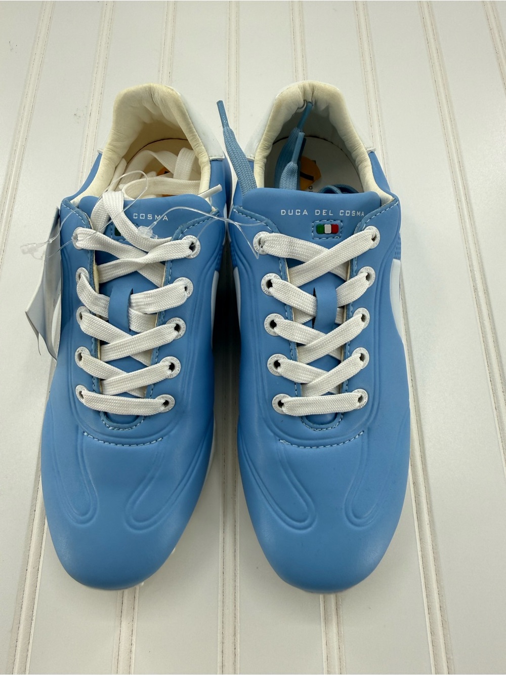 NWT DUCA DEL COSMA Queenscup Women's Spikeless Golf Shoes Baby Blue White Size 7 - Picture 9 of 15
